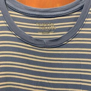 Time and Tru Blue and White Striped Top